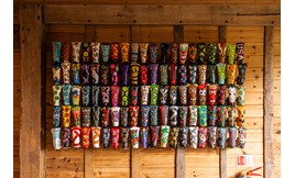 The headcover wall at Scotty Cameron's Barn is a nod to the company's history