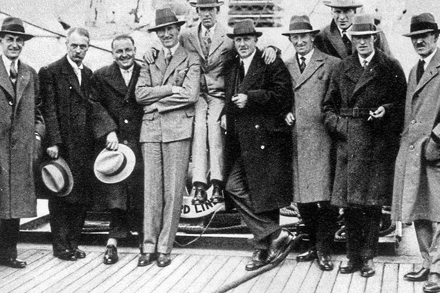The British team leaving for Massachusetts in 1927.