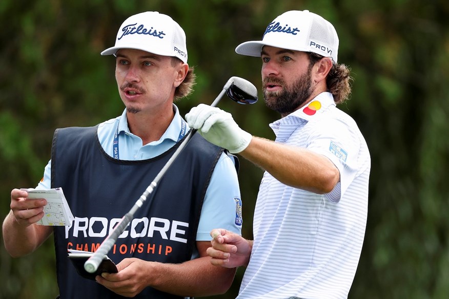 Kyle Sterbinsky is Cameron Young's caddie.