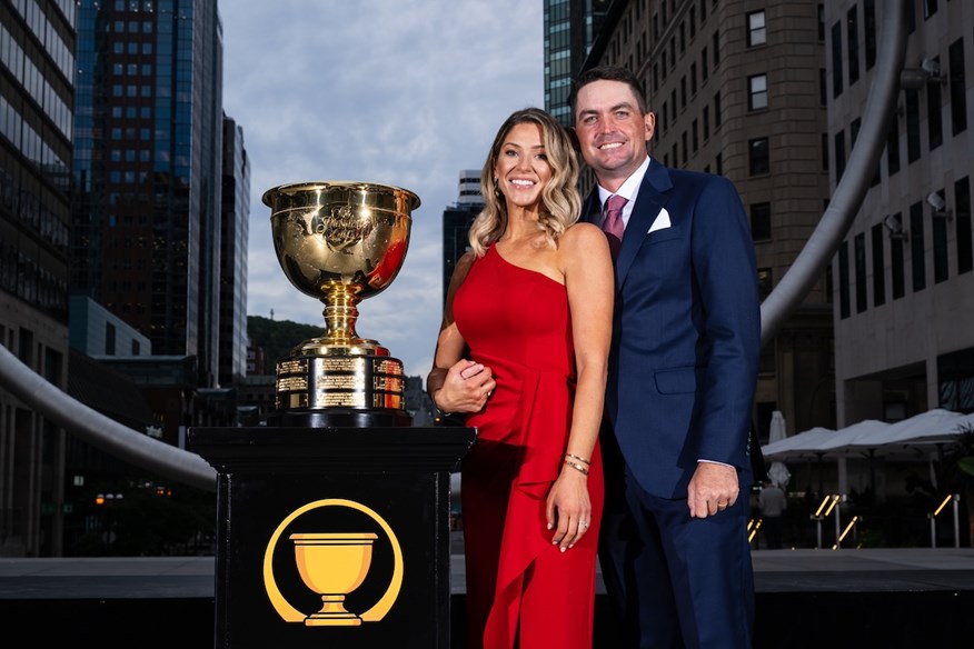 Jillian and Keegan Bradley at the Presidents Cup.