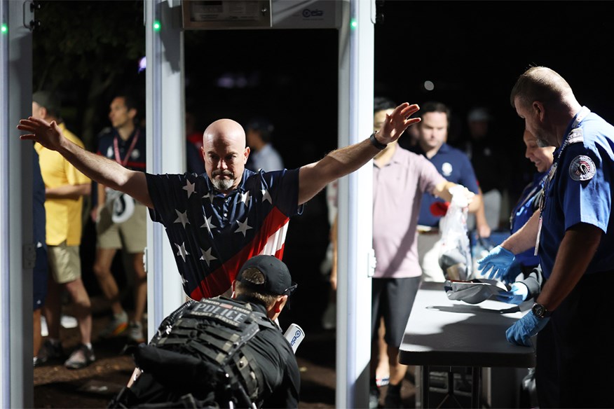Ryder Cup security was tightened due to Donald Trump's visit.
