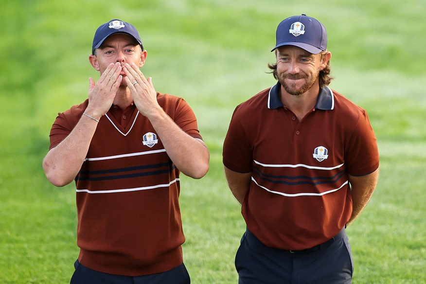 Rory McIlroy blows kisses to the crowd in response to their boos at the Ryder Cup.