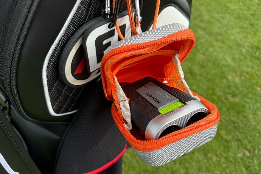 The Mileseey PF260 laser inside it"s case