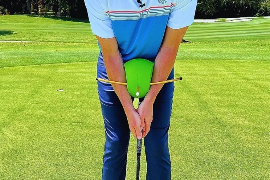 The Connector training aid helps maintain separation and rotation in your golf swing
