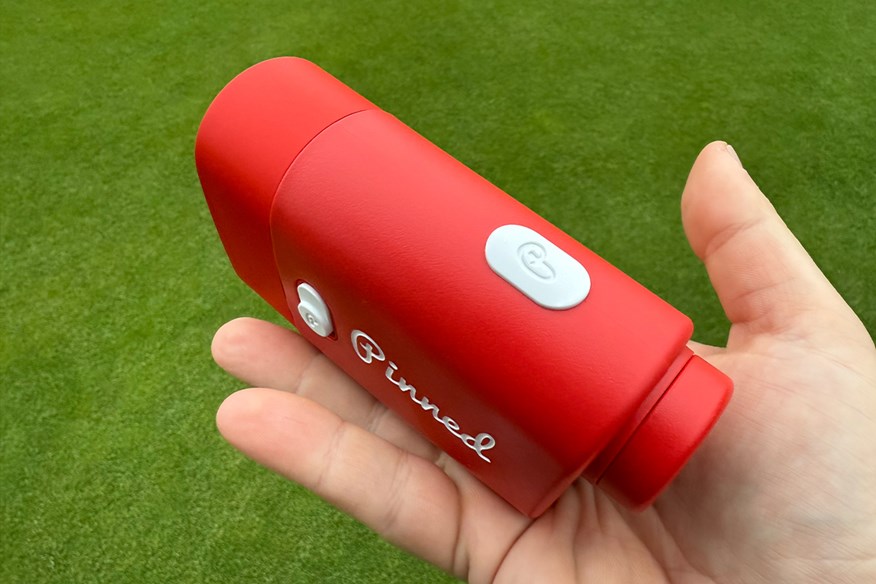 The top view of the Pinned Golf Prism+ rangefinder
