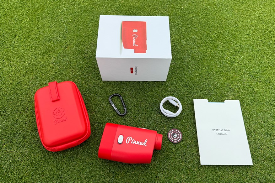 The unboxed Pinned Golf Prism+ rangefinder