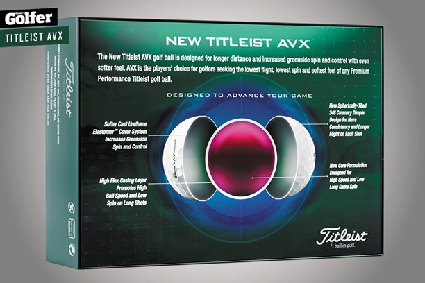 The 2022 Titleist AVX golf ball.