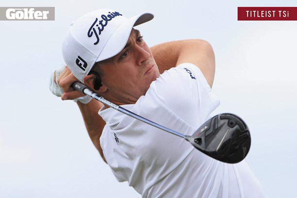 Justin Thomas using a Titleist TSi3 driver.