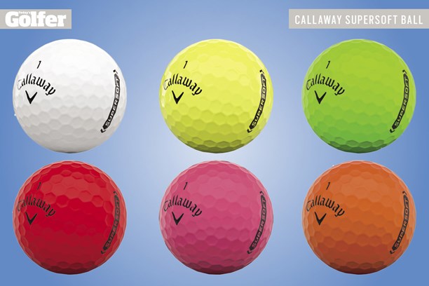 The Callaway Supersoft golf balls are available in six colours.