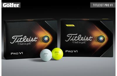 The 2021 Titleist Pro V1 golf balls.