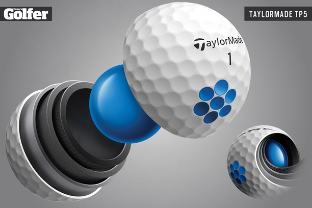 The 2021 TaylorMade TP5 is a five-layer premium golf ball.