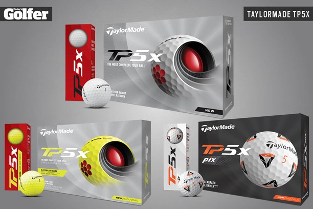 The 2021 TaylorMade TP5x golf ball is available in white, yellow and pix.