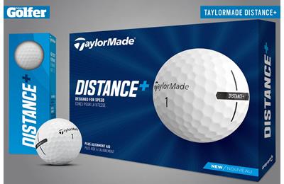 TaylorMade Distance+ golf ball.