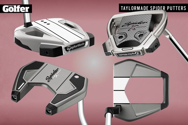 The TaylorMade Spider putters for 2021 - Spider Ex, Spider X Hydro Blast, Spider SR and Spider S.