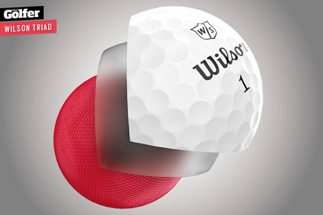 The Wilson Triad golf ball has been designed to help golfers break 80 by moving weight closer to the perimeter. The Wilson Triad golf ball has been designed to help golfers break 80 by moving weight closer to the perimeter.