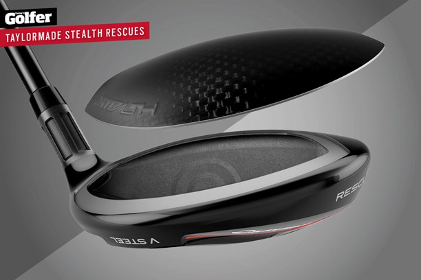 The TaylorMade Stealth hybrids have a new carbon-fibre crown.