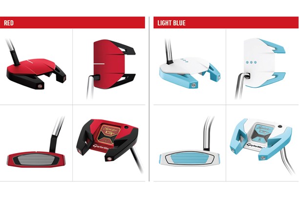 The TaylorMade Spider GT putter is available in four colours - silver, black, red, light blue.