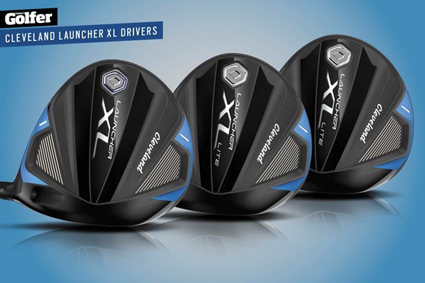 The three Cleveland Golf Launcher XL drivers.