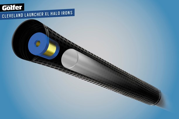 The Cleveland Launcher XL Halo irons have an 8g weight in the grip to counter-balance the club.