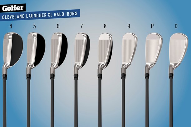 The Cleveland Launcher XL Halo irons at address.