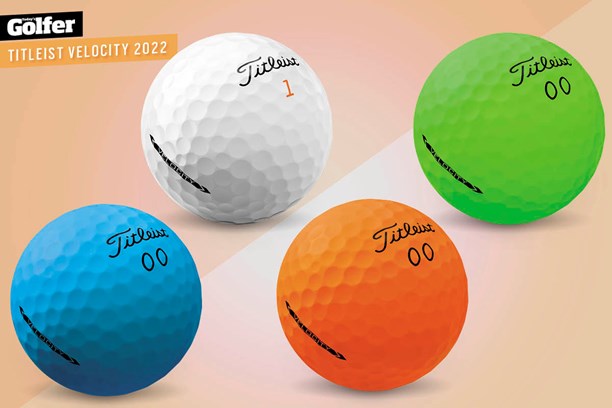 The 2022 Titleist Velocity golf ball is available in four colours.