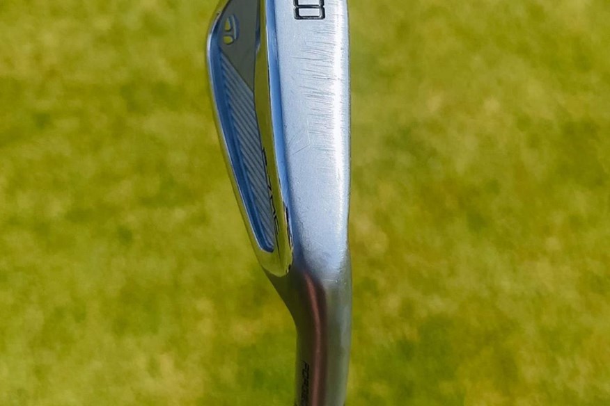 Collin Morikawa tested irons for the 2026 Open on cart path