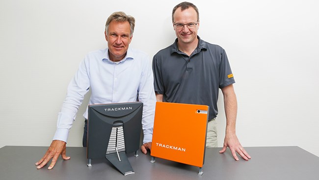 Trackman's Klaus Eldrup-Jorgensen (CEO) and Fredrik Tuxen (CTO)