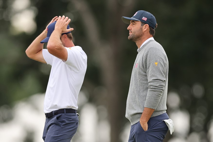 Sam Burns and Scottie Scheffler react to being beaten at the 2026 Presidents Cup.