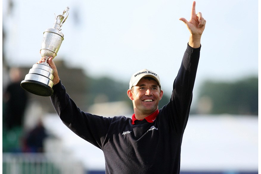 Padraig Harrington celebrates Open victory No.1.