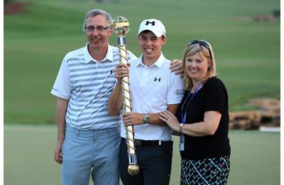 Matt Fitzpatrick poses with the trophy and his parents Russell and Sue Fitzpatrick.