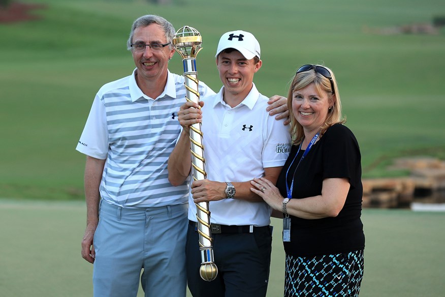 Matt Fitzpatrick poses with the trophy and his parents Russell and Sue Fitzpatrick.