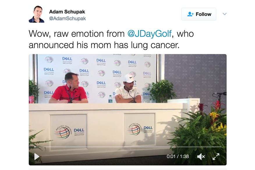 Jason Day speaks to the media centre at the WGC Dell Match Play