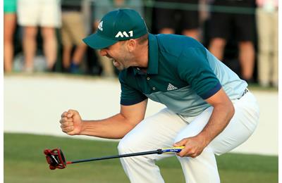 Sergio Garcia celebrates his Masters win.