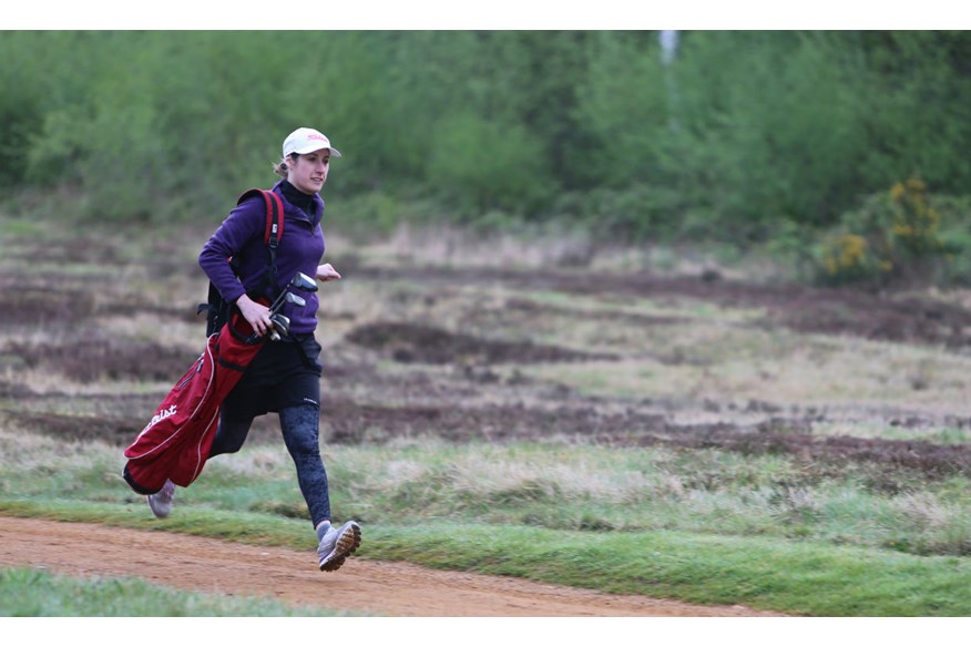 Speed golfer running