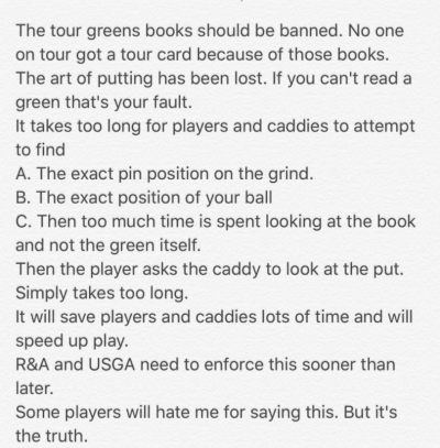 Ian Poulter lists reasons to ban rule books