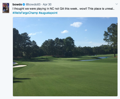 Steven Bowditch posts on twitter about the course