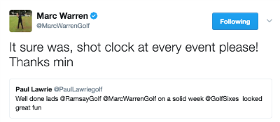 Marc Warren tweets support for shot clock