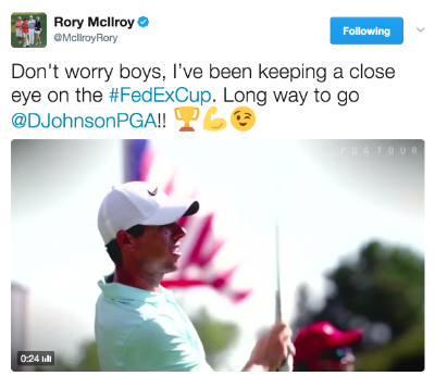 Rory McIlroy tweets about the FedExCup