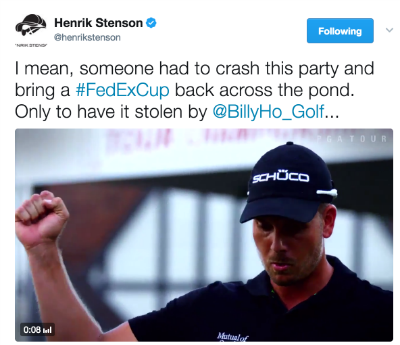 Henrik Stenson tweets about FedExCup