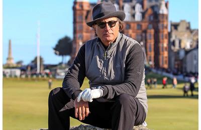 Andy Garcia poses on the Swilcan Bridge at St Andrews.