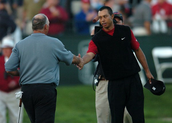 Tiger Woods and Tom Lehman