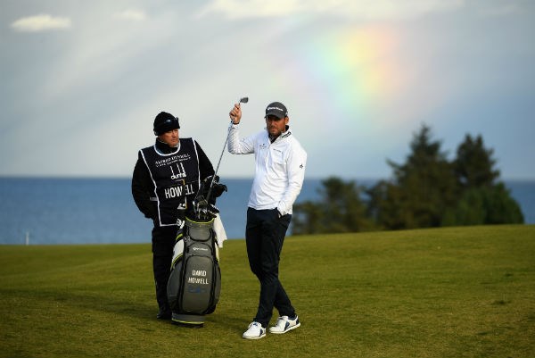 David Howell & caddie during dunhill links