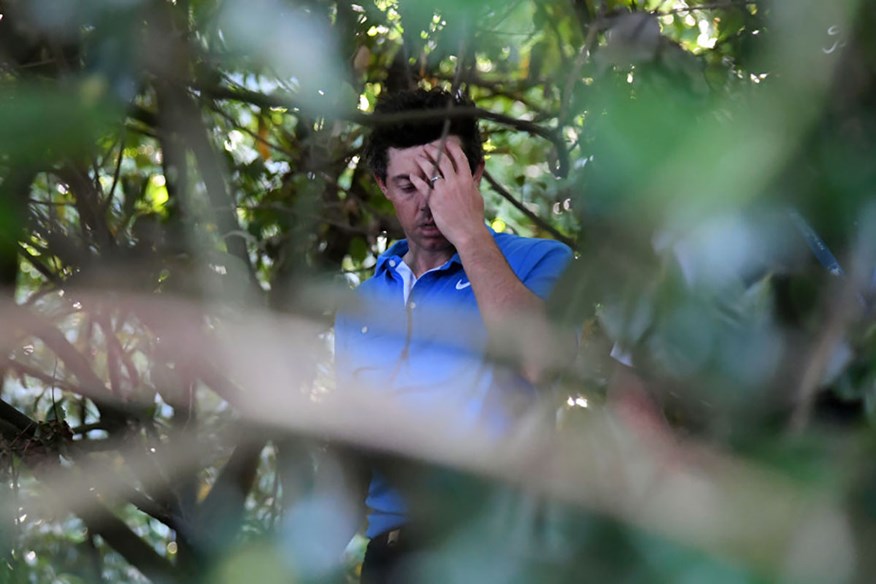 Rory McIlroy discovers that trees aren't 90 per cent air...