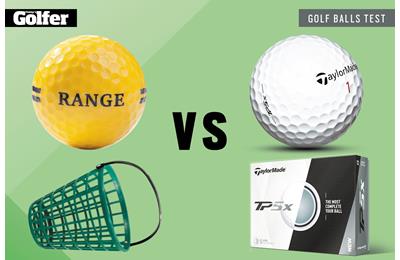 Driving range golf balls tested against premium golf balls.