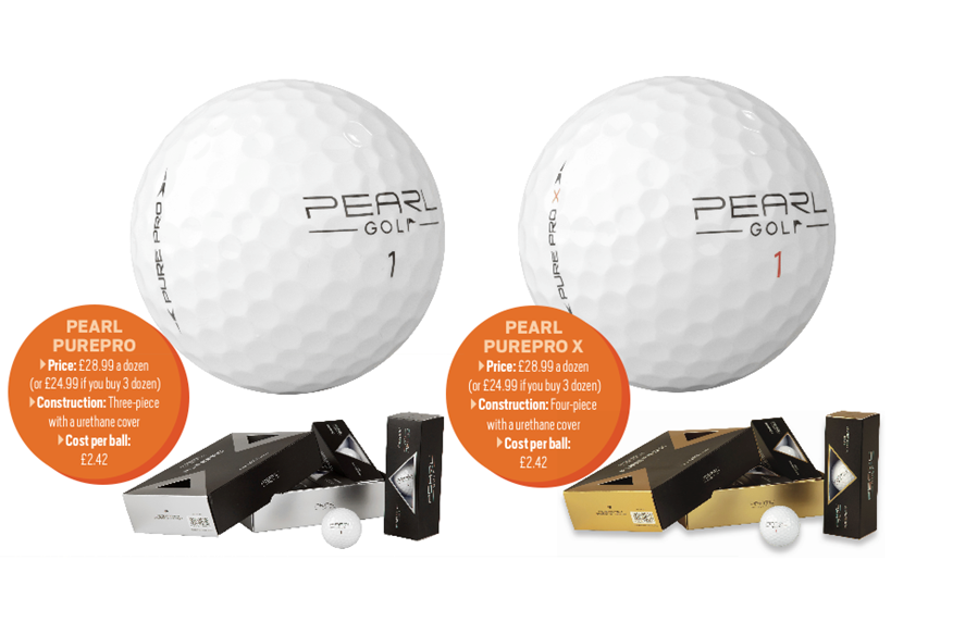 Peral Pure Pro and Pure Pro X golf balls