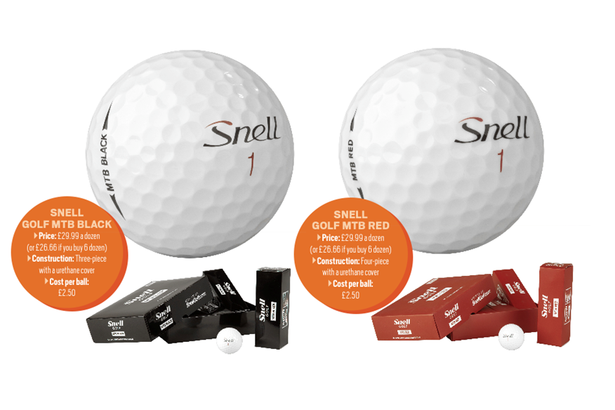 Snell Black and Red Golf Balls