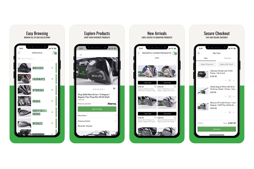 The GolfClubs4Cash mobile app provides access to an extensive selection of pre-owned golf equipment