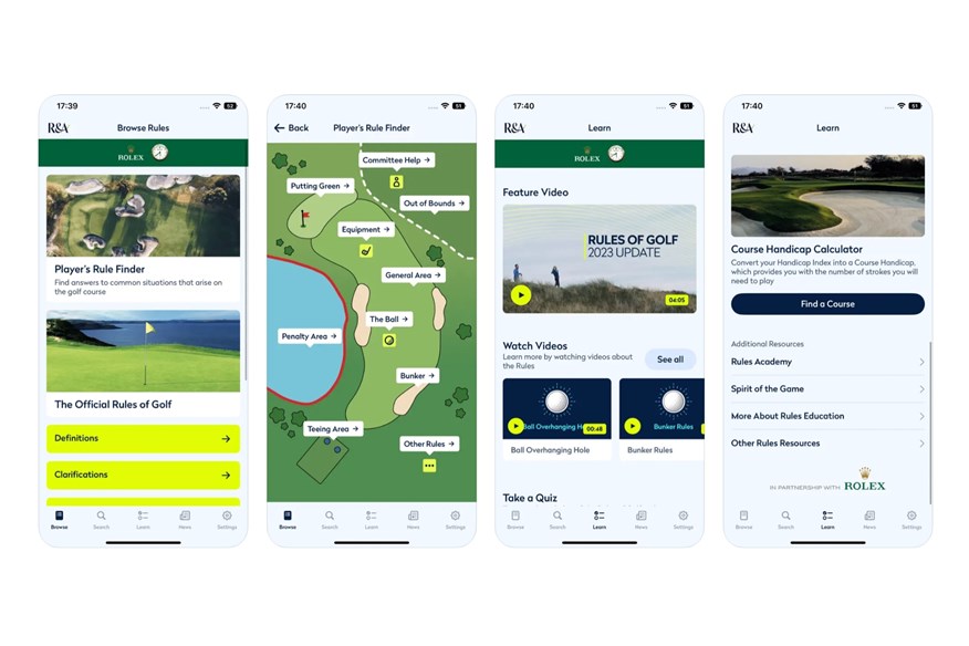 The official R&A Rules of Golf app presents the complete rules in an accessible digital format