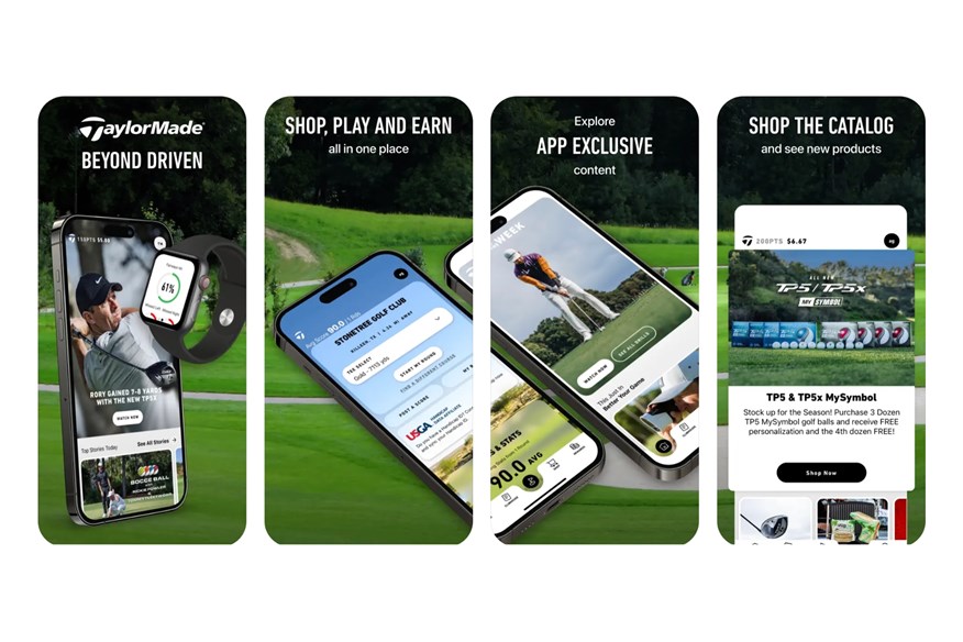 The TaylorMade Golf App serves as a full retail portal