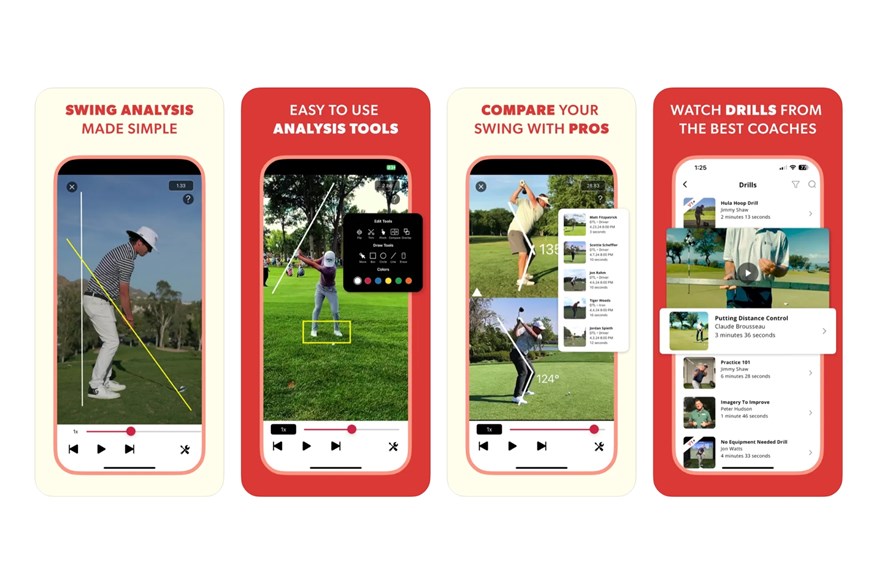 V1 Golf is a video analysis platform enabling golfers to record swings from multiple angles, apply drawing tools, and compare technique with professional models